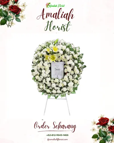 Krans Bunga Duka Cita di Tirtajaya